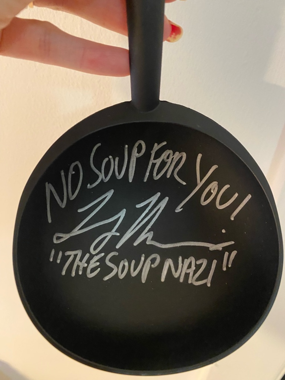 Seinfeld Larry Thomas memorabilia the soup nazi signed ladle collectible